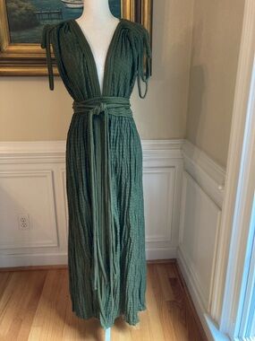 COMMENSE Green Grecian Wrap Dress Cover Up NWT